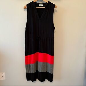 Pink Rose brand red/black colorblock knit dress, drawstring waist. EUC, size 1X